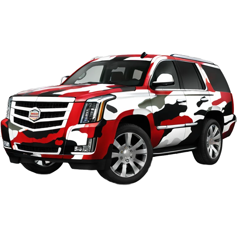  camouflage style red white and black, Cadillac Escalade emoji