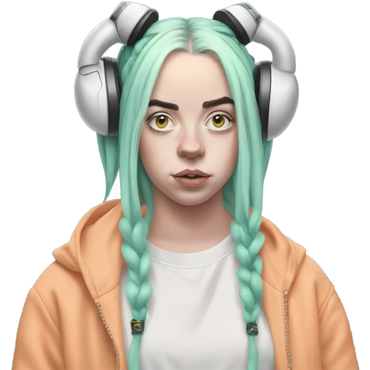 Billie eilish with space buns  emoji
