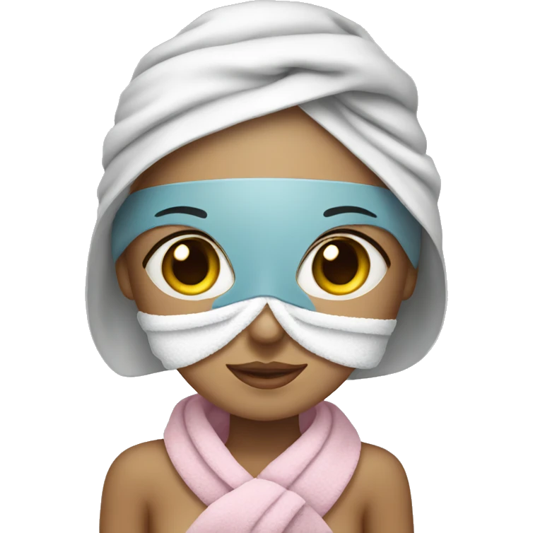 girl with an eye mask and a towel emoji