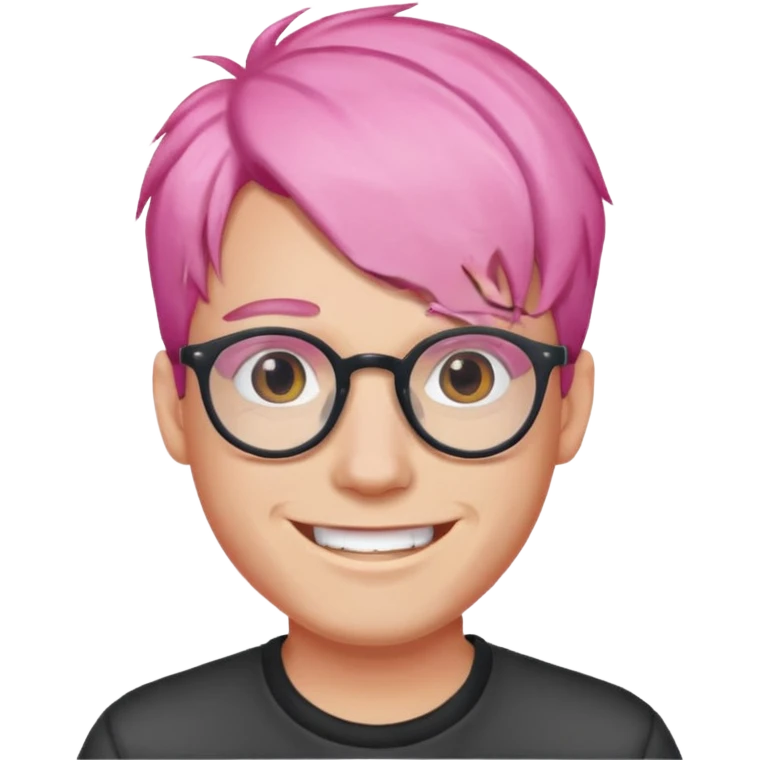 pink haired guy with glasssess emoji
