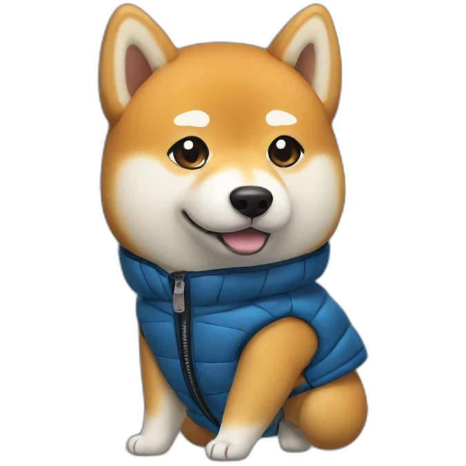 Shiba Inu wearing a puffer jacket emoji