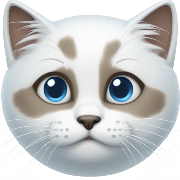 kitty with light blue eyes snowshoe emoji