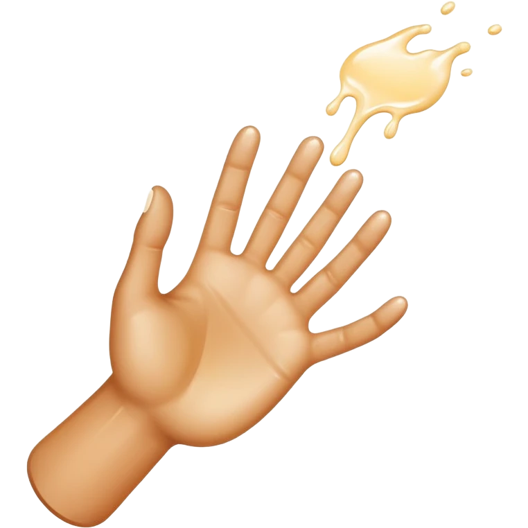 milk dripping directly off palm of light brown hand with 5 fingers emoji