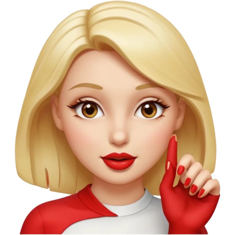 Apple style emoji, seductive sexy expression, gently biting finger, half-lidded eyes, subtle smirk, flirty and teasing mood, glossy smooth skin, vibrant colors, soft 3D lighting, iOS emoji aesthetic, cute but sensual, clean white background, high detail, polished emoji design emoji