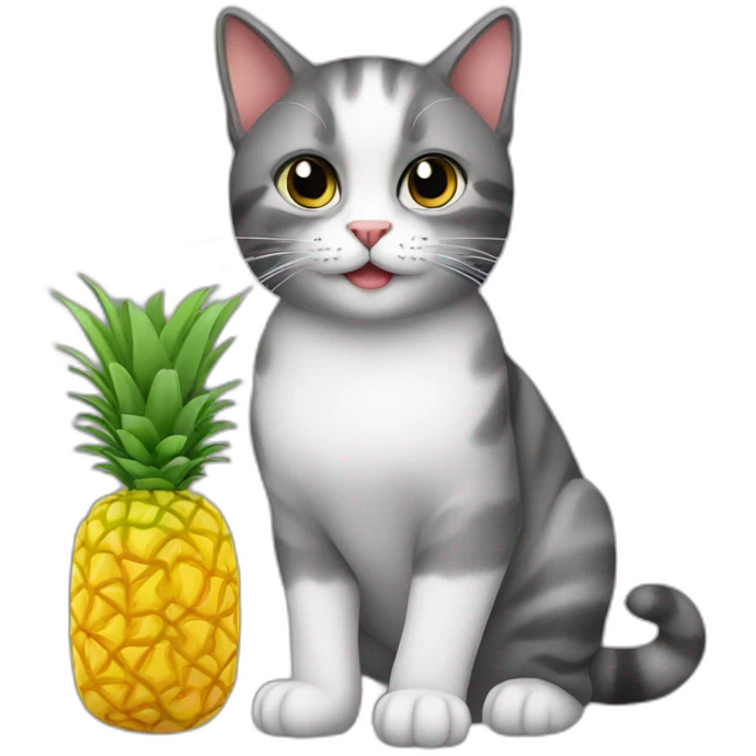 Cat-with-pineapple emoji