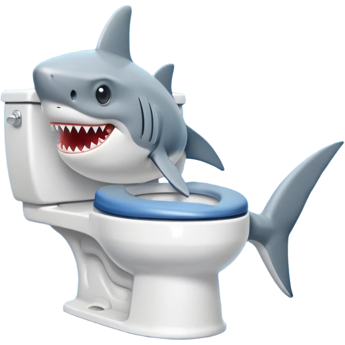 A shark on a toilet emoji