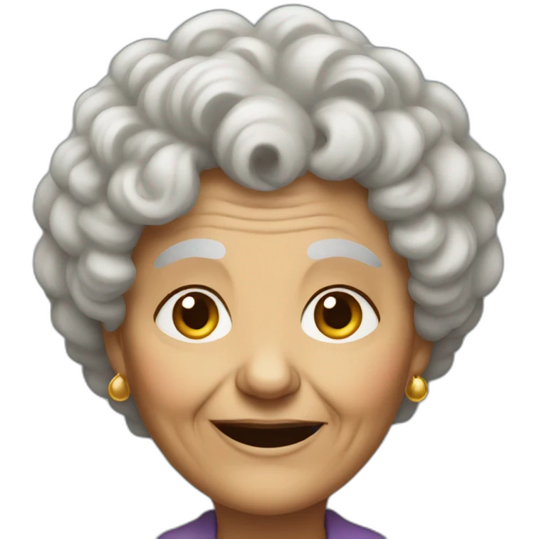 very old woman with curly hair emoji