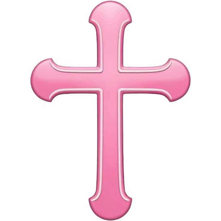 Pink and white simple cross emoji