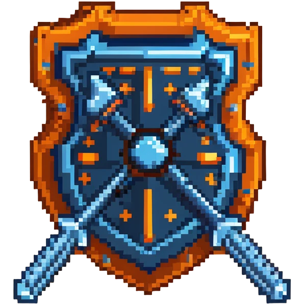 blue magical code shield with keyboard and screwdriver tools emoji