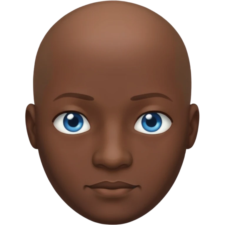 می سیاه و لخت صورت گرد بدون ریش و سبیل چشم آبی emoji