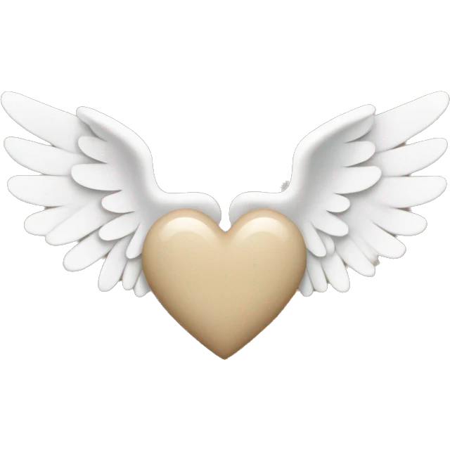 beige heart with white angel wings emoji