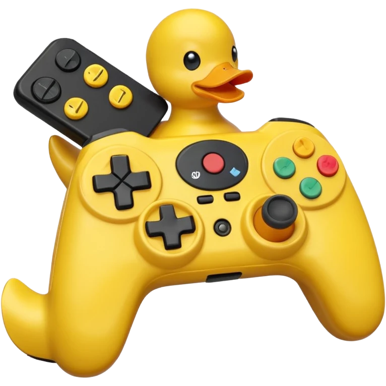 Rubber ducky angrily button smashing video game controller emoji