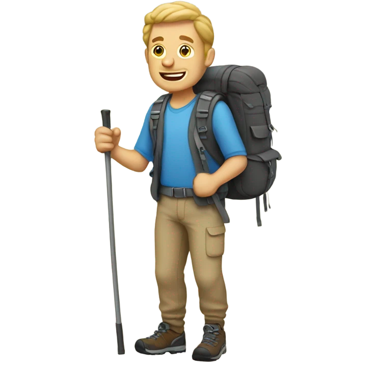 White man hiking emoji