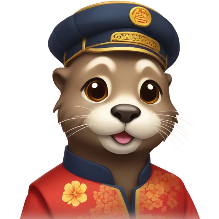 Otters on Korean Lunar New Year emoji