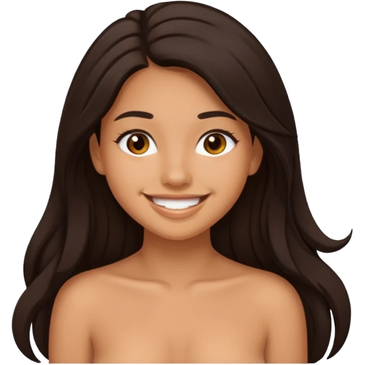 Big boobed Latina teen not wearing any clothing emoji