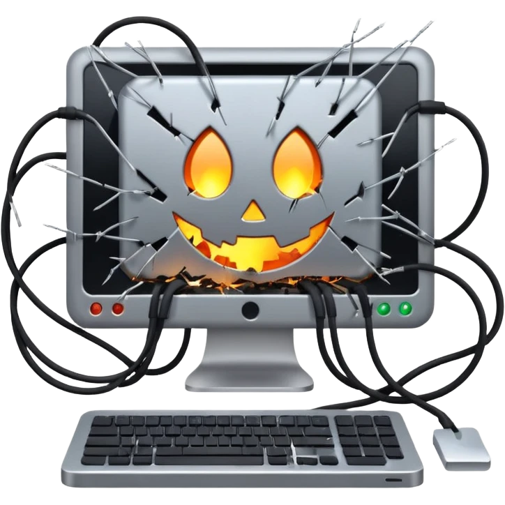 damaged computer emoji