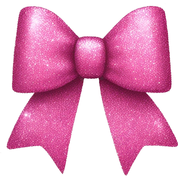 Pink glitter bow emoji