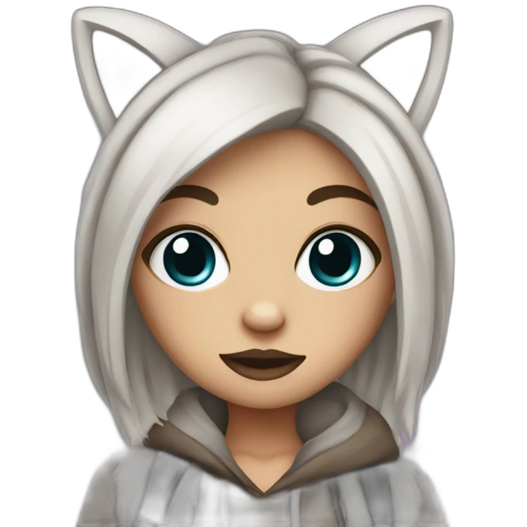 White Girl with piercings in funky raccoon costume emoji