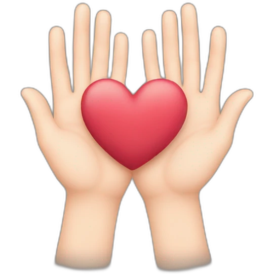Heart between hands emoji