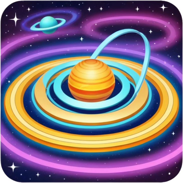 galaxy planet with ring and radio waves  emoji