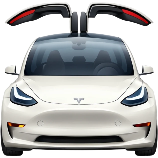 Tesla model 3 white. Icon emoji