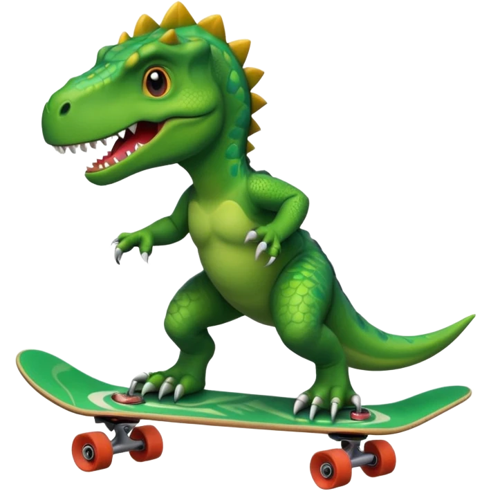 Dinosaur on a skateboard emoji