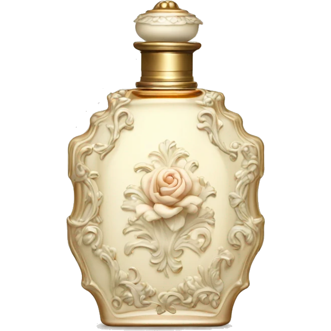 Vintage rococo perfume pale white emoji