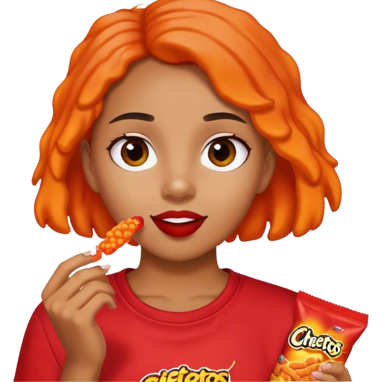 Hot Cheetos girl brunette emoji