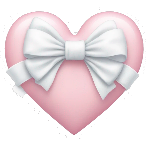 Pastel pink heart with white bow emoji