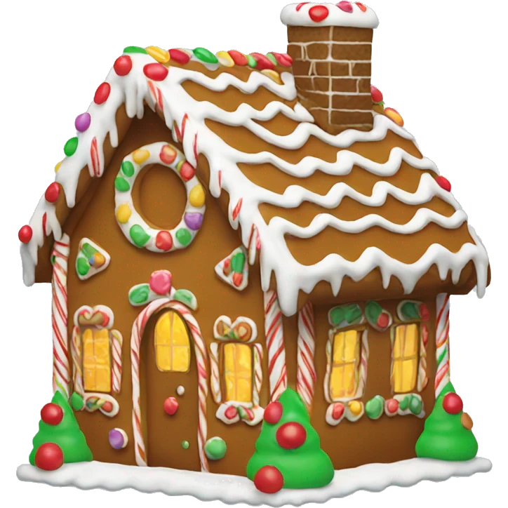 gingerbread house decorated emoji