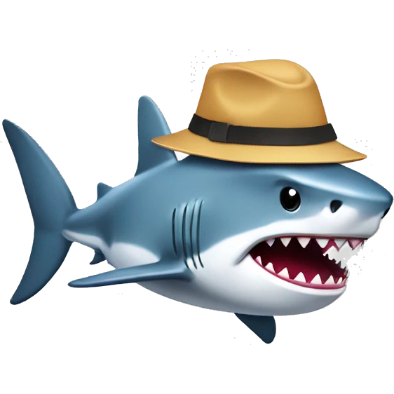 Shark with a bucket hat  emoji