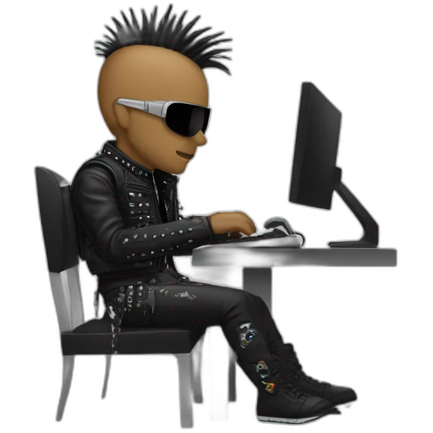 punk daft using computer emoji
