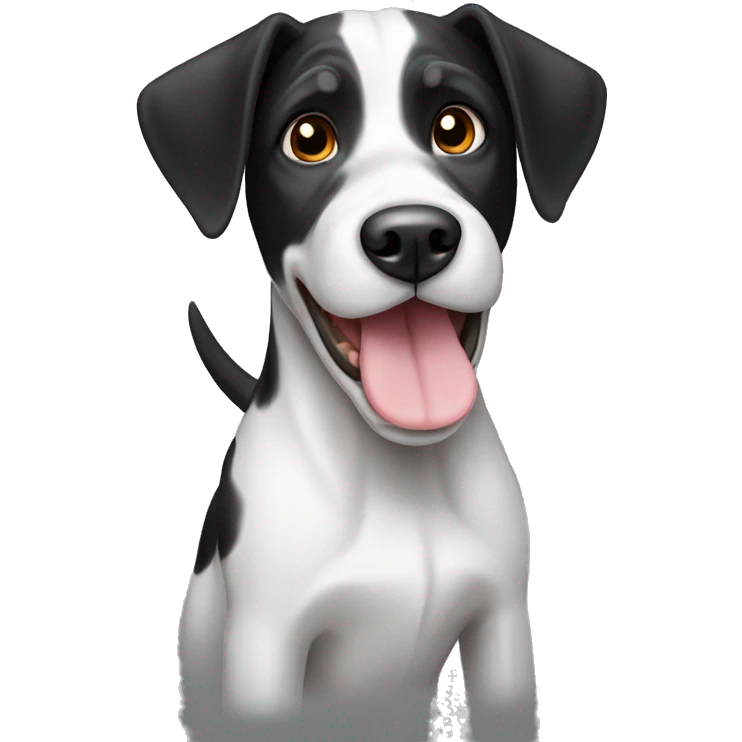 Black and white Pointer terrier dog  emoji