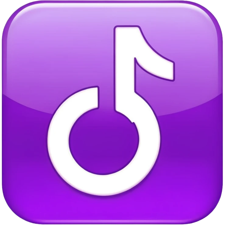 Purple and Cian Symbol of TikTok app emoji
