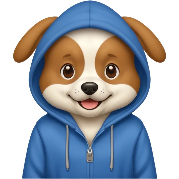 Dog wearing a huddie emoji