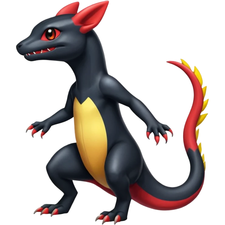 Shiny Salandit-Umbreon-Charmeleon-Fakémon-hybrid-creature (full body)  emoji