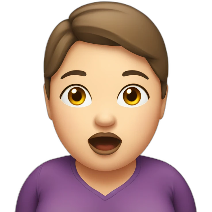 Chubby-Woman-with-mouth-open emoji