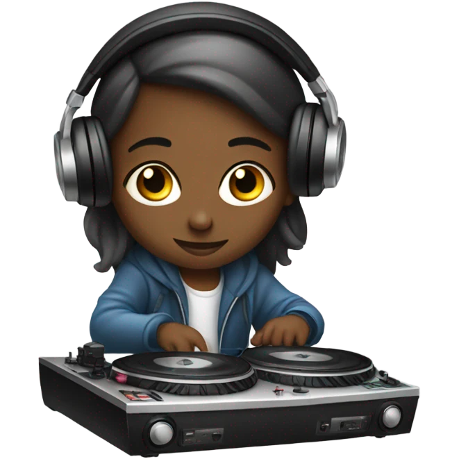 Young dj on turntables emoji