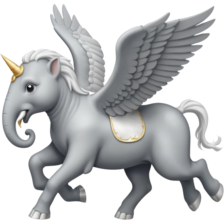 Flying pegasus being chased by elephant emoji