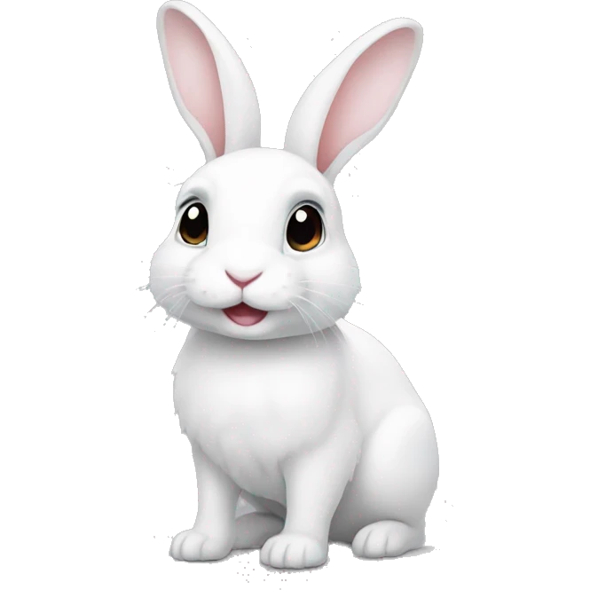 Rabbit cute white emoji