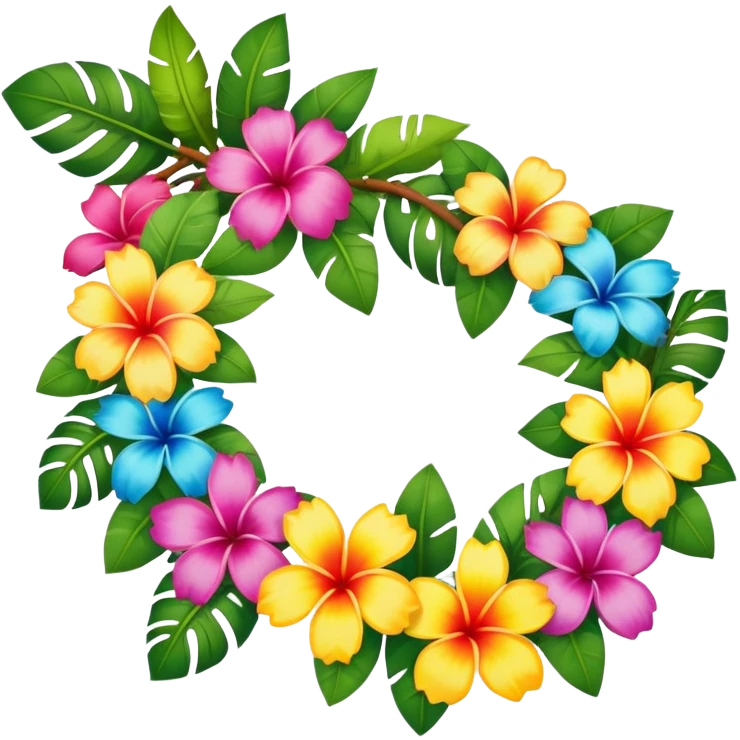 Beautiful Hawaiian flower lei emoji