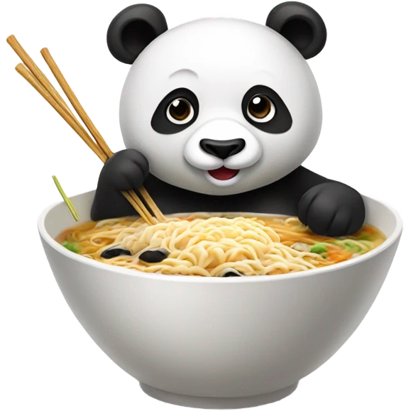 Panda eating rawmen emoji