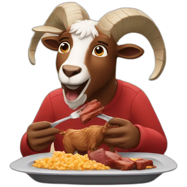 Ted lasso eating bbq goat emoji