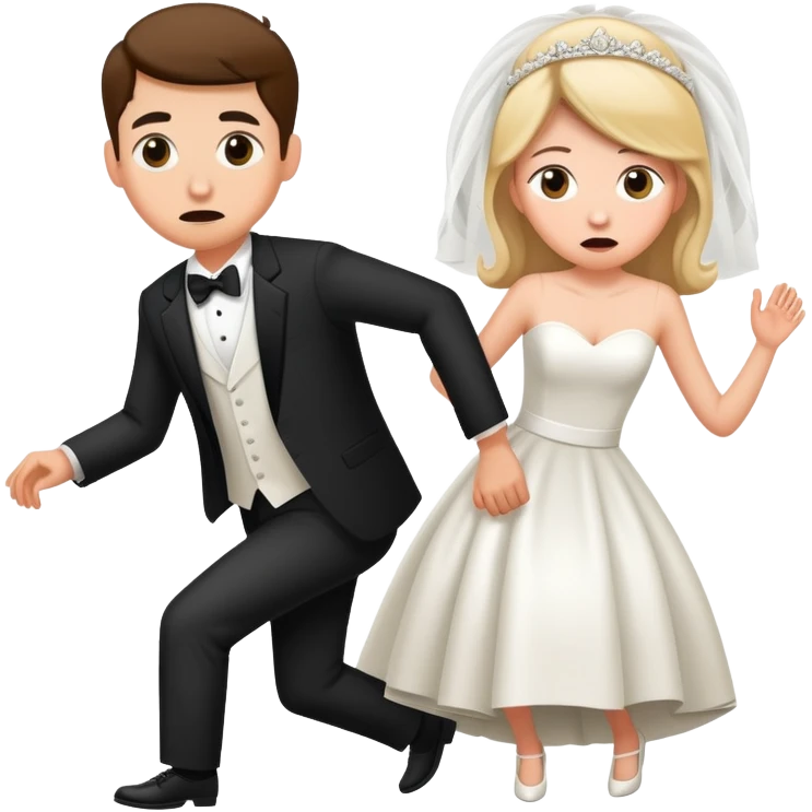 A person sneaking into a wedding, uninvited guest with funny expression emoji