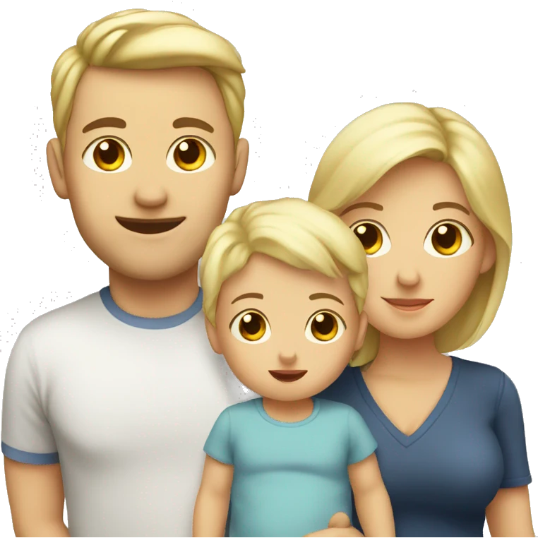 Baby with blonde dad and brunette mom emoji