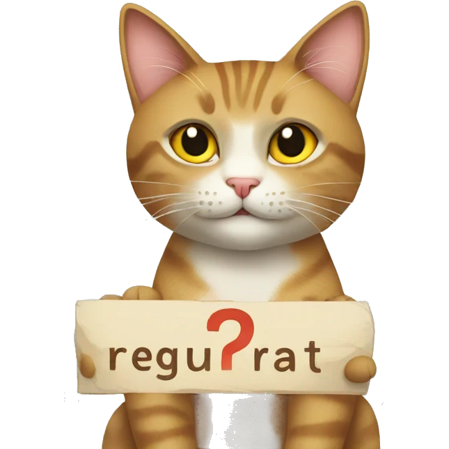a cat with a sign that says “registration.” emoji