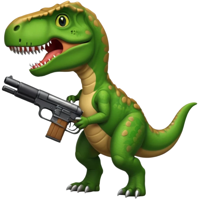 T-Rex holding a gun emoji