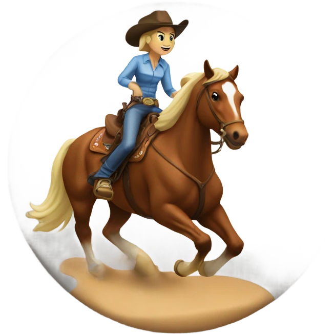 cowgirl riding a running horse emoji