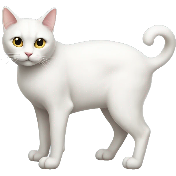 White cat full body side view  emoji