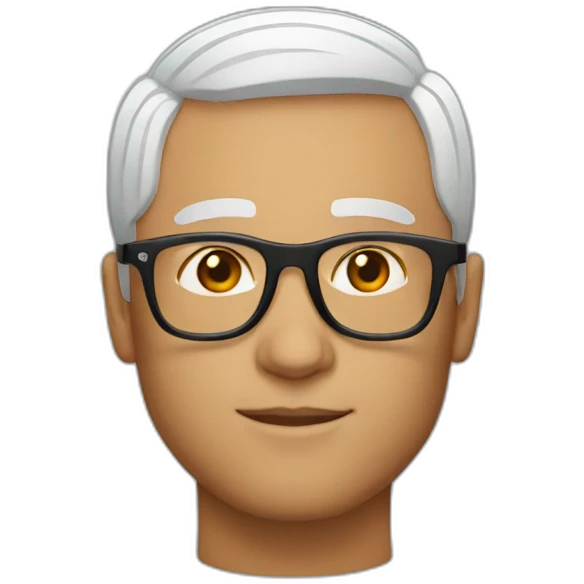 white men short hair using orange glasses emoji